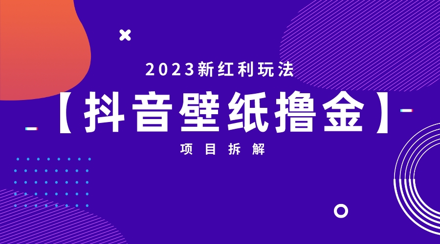 2023新红利玩法：抖音壁纸撸金项目-奇奇网创