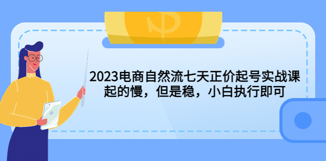 2023电商自然流七天正价起号实战课：起的慢，但是稳，小白执行即可！-奇奇网创