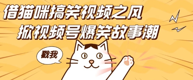 借猫咪搞笑视频之风，掀视频号爆笑故事潮，轻松日入四位数，无门槛快速入门!-奇奇网创