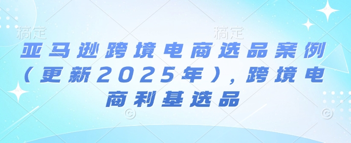 亚马逊跨境电商选品案例(更新2025年4月)，跨境电商利基选品-奇奇网创