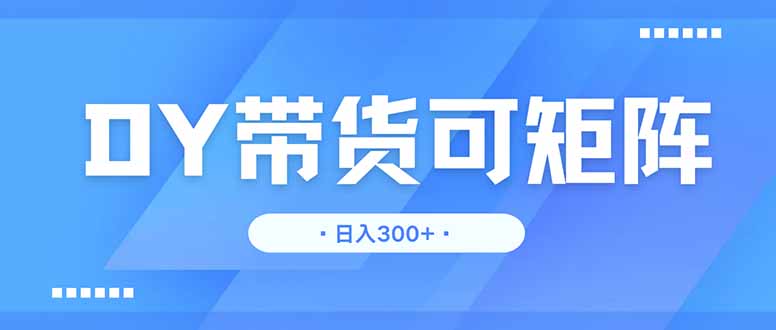 DY带货，日入300＋矩阵无上限-奇奇网创