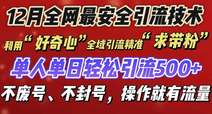 12 月份全网最安全引流创业粉技术来袭，不封号不废号，有操作就有流量【揭秘】-奇奇网创