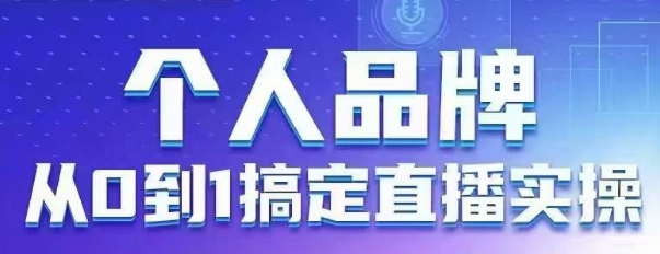 个人品牌：从0到1搞定直播实操，用直播为你的个人品牌赋能，六大实操板块，放大个人影响力-奇奇网创