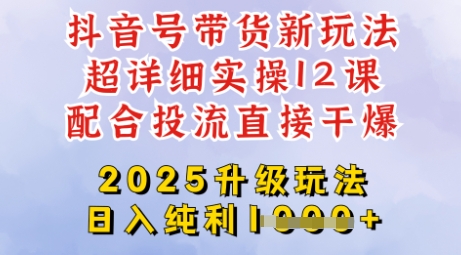 2025全新升级抖音带货玩法，一天纯利四位数，从剪辑到选品再到发布投流，超详细玩法揭秘-奇奇网创