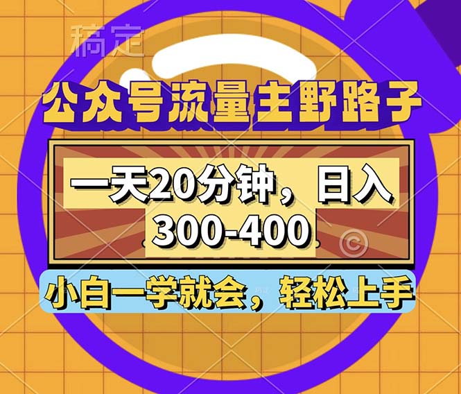 （12866期）公众号流量主野路子玩法，一天20分钟，日入300~400，小白一学就会-奇奇网创