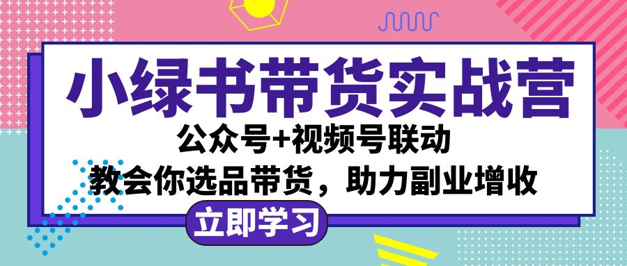 小绿书AI带货实战营：公众号+视频号联动，教会你选品带货，助力副业增收-奇奇网创