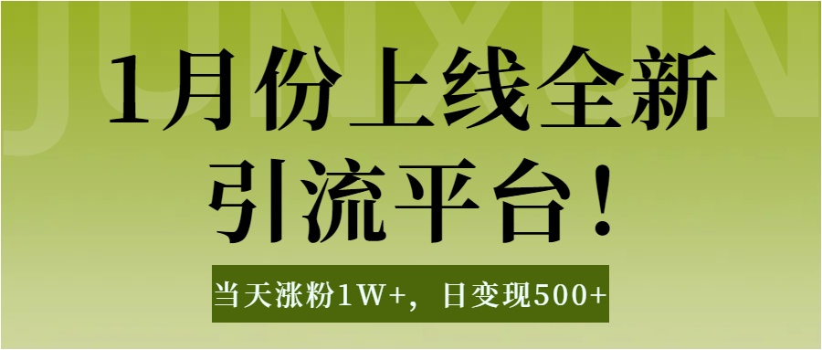 1月上线全新引流平台,当天涨粉1W+,日变现500+工具无脑涨粉,解放双手操作简单-奇奇网创