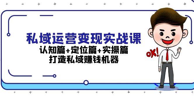 私域运营变现实战课：认知篇+定位篇+实操篇，打造私域赚钱机器-奇奇网创