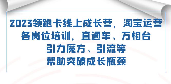 2023领跑·卡 线上成长营 淘宝运营各岗位培训 直通车 万相台 引力魔方 引流-奇奇网创