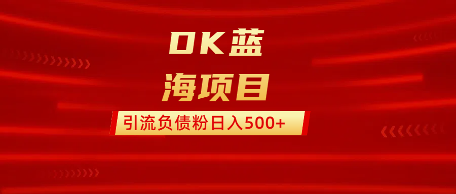 DK蓝海项目  通过，抖音，快手，小红书，引流负债粉日入500+-奇奇网创