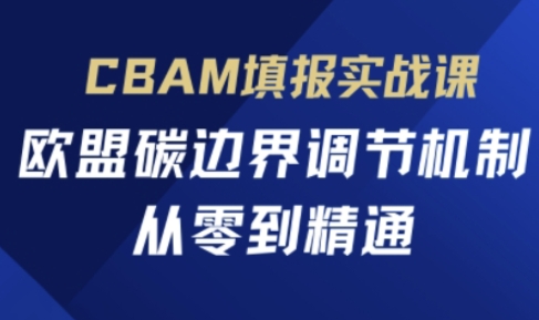 CBAM填报实战课，欧盟碳边界调节机制，从零到精通-奇奇网创