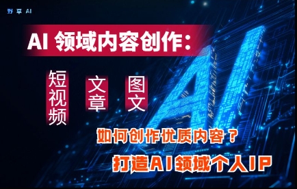 AI领域内容创作：高效创作短视频、文章、图文三大板块内容，打造AI领域个人IP-奇奇网创