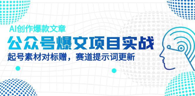 公众号爆文项目实战，AI创作爆款文章，起号素材对标赠(附赛道AI提示词-奇奇网创