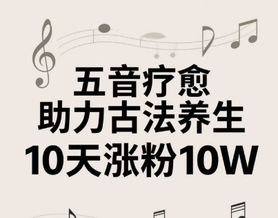 古法五音养生教程，五音疗愈的视频的制作方法，2-4小时就能学会，作者10天涨粉10W-奇奇网创