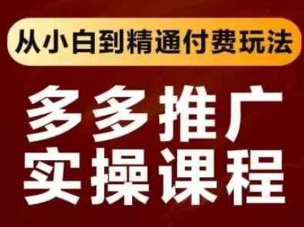 拼多多推广实操课程，从小白到精通付费玩法-奇奇网创