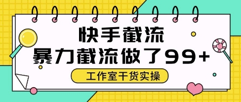 快手暴力截流玩法，全自动无需人工，每日单号50+精准客资【揭秘】-奇奇网创
