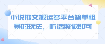 小说推文搬运多平台简单粗暴的玩法，听话照做即可-奇奇网创