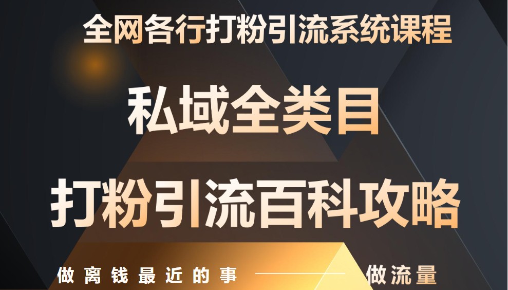 月入9万：全网唯一私域打粉引流神课，零基础手把手带你引流变现-奇奇网创