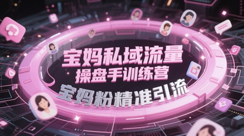 宝妈私域流量操盘手训练营，宝妈粉精准引流-奇奇网创
