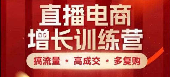 直播电商增长训练营，搞流量·高成交·多复购，快速上手有思路-奇奇网创