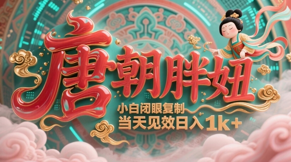 用AI克隆“唐朝胖妞”日更3条，平台疯狂推流，小白闭眼复制，当天见效，日入1k+-奇奇网创