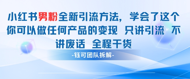 小红书男粉引流 学会了这个变现很容易，不讲废话全程针对男人的打法 全程干货-奇奇网创