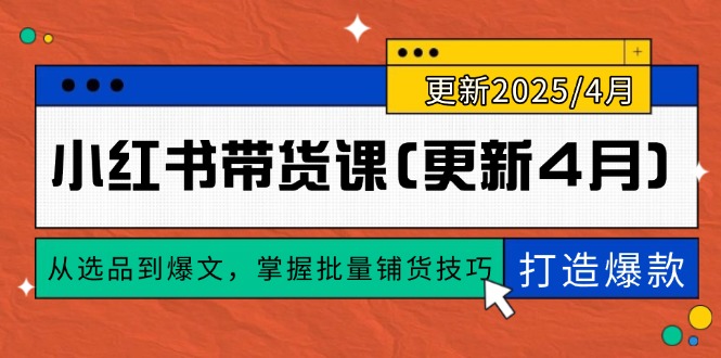 小红书带货课(更新4月-奇奇网创