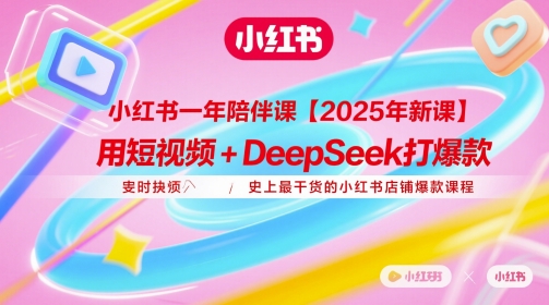 小红书一年陪伴课【2025年新课】，用短视频+deepSeek打爆款，史上最干货的小红书店铺爆款课程-奇奇网创