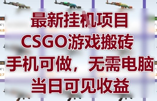 最新挂G项目，CSGO游戏搬砖，手机可做，无需电脑，当日见收益【揭秘】-奇奇网创