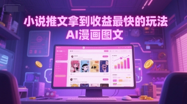 小说推文拿到收益最快的玩法，AI漫画图文-奇奇网创
