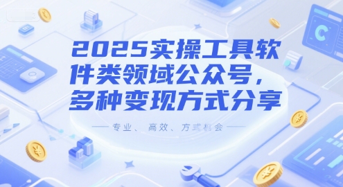 2025实操工具软件类领域公众号，多种变现方式分享-奇奇网创