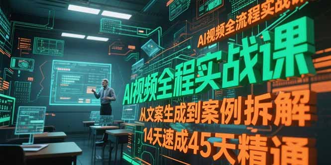 AI视频全流程实战课，从文案生成到案例拆解，14天速成45天精通-奇奇网创