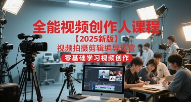 全能视频创作人课程【2025新版】视频拍摄剪辑编导运营，零基础学习视频创作-奇奇网创