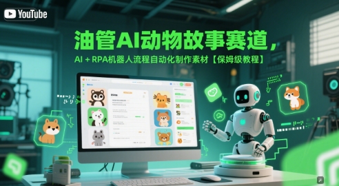 油管AI动物故事赛道，AI+RPA机器人流程自动化制作素材【保姆级教程】-奇奇网创