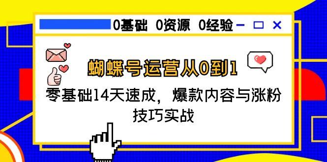 蝴蝶号运营从0到1，零基础14天速成，爆款内容与涨粉技巧实战-奇奇网创