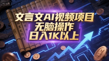 文言文AI视频项目，无脑操作，日入1K以上-奇奇网创