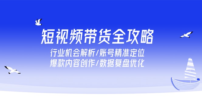 短视频带货全攻略，行业机会解析/账号精准定位/爆款内容创作/数据复盘优化-奇奇网创