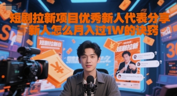 短剧拉新项目优秀新人代表分享新人怎么月入过1W的诀窍-奇奇网创
