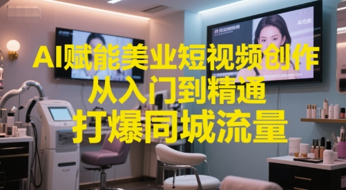 AI赋能美业短视频创作，从入门到精通，打爆同城流量，超级AI工具短视频实操落地-奇奇网创