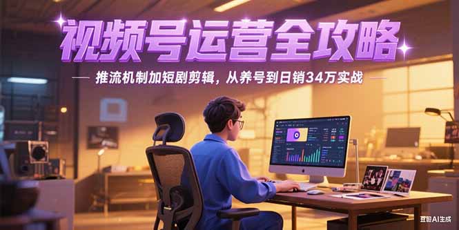 2025视频号运营全攻略，推流机制加短剧剪辑，从养号到日销34万实战-奇奇网创
