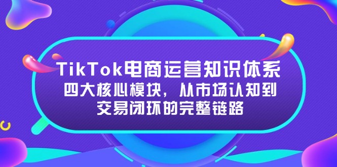 TikTok电商运营知识体系：四大核心模块，从市场认知到交易闭环的完整链路-奇奇网创