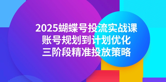 2025蝴蝶号投流实战课，账号规划到计划优化，三阶段精准投放策略-奇奇网创