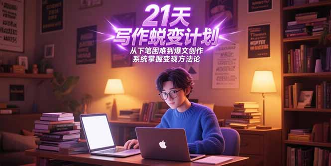 21天写作蜕变计划，从下笔困难到爆文创作，系统掌握变现方法论-奇奇网创
