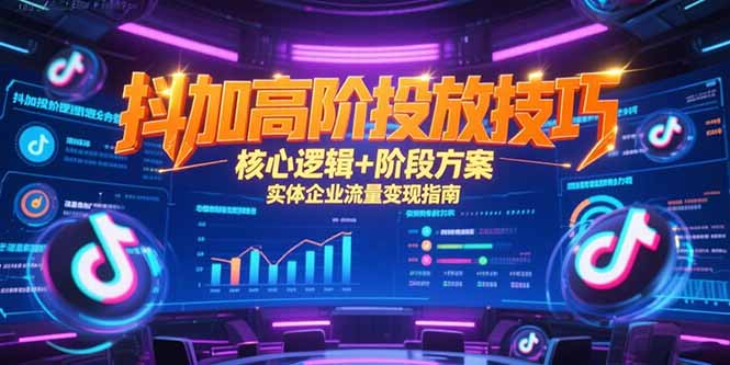 抖加高阶投放技巧，核心逻辑+阶段方案，实体企业流量变现指南-奇奇网创