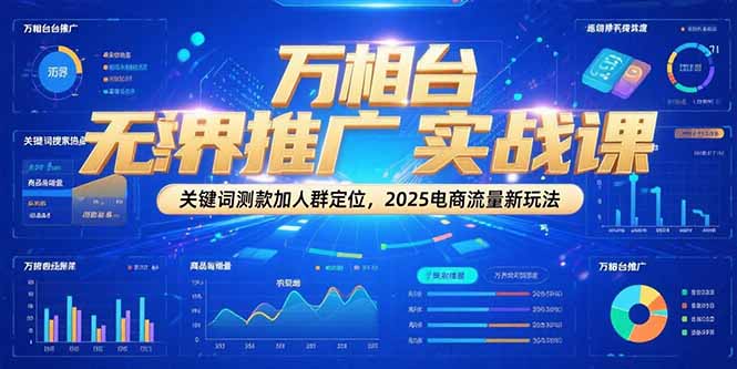 万相台无界推广实战课，关键词测款加人群定位，2025电商流量新玩法-奇奇网创