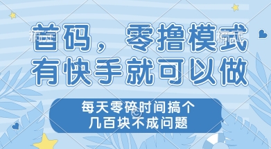 首码零撸项目，有快手就可以做，每天业务时间搞个几张不是问题【揭秘】-奇奇网创