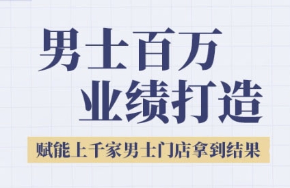 2025男士美业百万业绩打造，赋能上千家男士门店拿到结果-奇奇网创