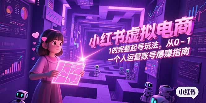 小红书虚拟电商，从0-1的完整起号玩法，一个人运营账号爆赚指南-奇奇网创