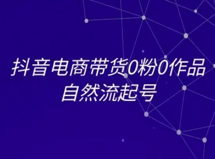 抖音电商带货0粉0作品自然流起号，抖音电商教程-奇奇网创
