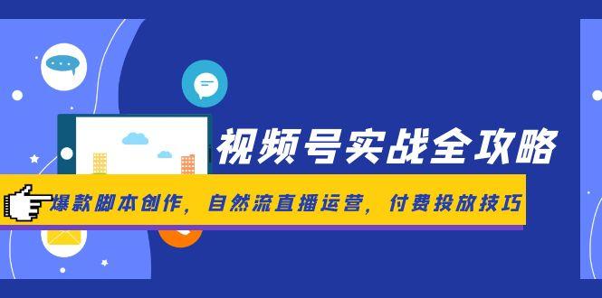 视频号实战全攻略，爆款脚本创作，自然流直播运营，付费投放技巧-奇奇网创